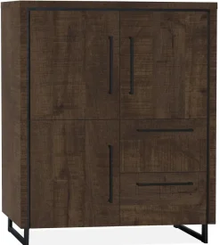 WoonMax Rimini barkast 3 deurs - 2 lades Lamulux Dark mango