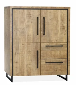 WoonMax Rimini barkast 3 deurs - 2 lades Lamulux mango