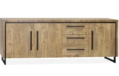 WoonMax Rimini dressoir 3 deurs - 3 lades Lamulux mango 225 cm