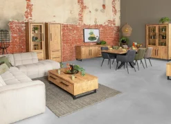 WoonMax Rimini dressoir 3 deurs - 3 lades Lamulux mango 225 cm
