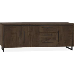 WoonMax Rimini dressoir 3 deurs Darkmango - 3 lades Lamulux mango 225 cm
