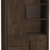 WoonMax Rimini opbergkast 2 deurs - 3 lades Lamulux Dark mango
