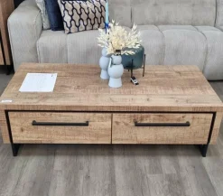 WoonMax Rimini Salontafel 2 lades Lamulux mango