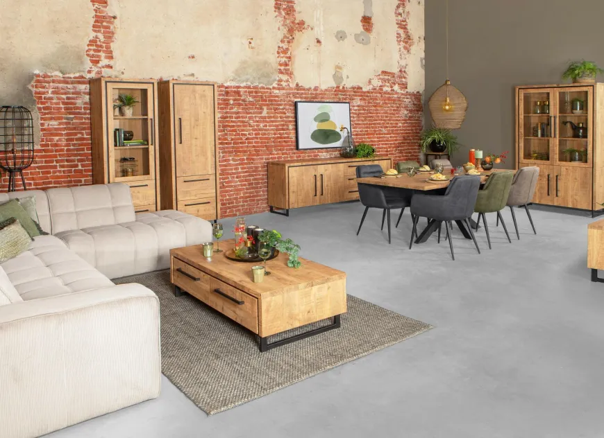 WoonMax Rimini Salontafel 2 lades Lamulux mango