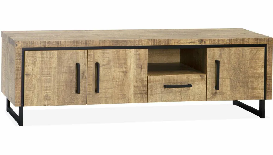 WoonMax Rimini TV meubel 3 deurs - 1 lade Lamulux mango 170 cm