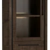 WoonMax Rimini Vitrinekast 1 deur glas - 2 lades Lamulux Dark mango