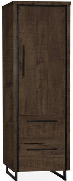 WoonMax Rimini Wandkast 1 deur en 2 lades Lamulux Dark mango