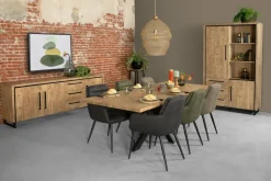 WoonMax Rimini Wandkast 1 deur en 2 lades Lamulux mango