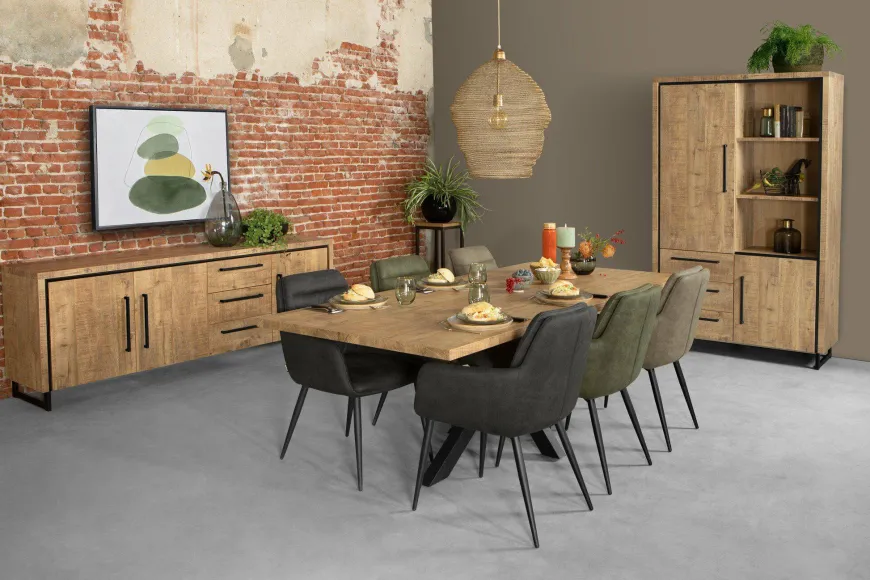 WoonMax Rimini Wandkast 1 deur en 2 lades Lamulux mango