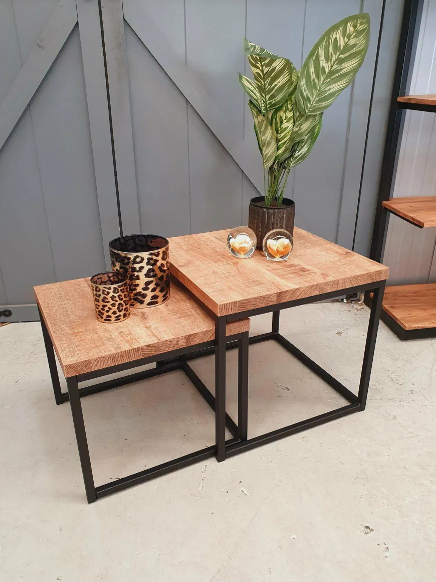 WoonMax Salontafel Floris set van 2 mango lamulux