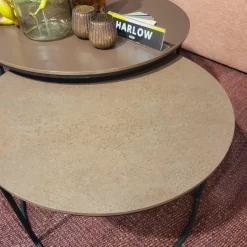 WoonMax Salontafel Harlow set van 2 - lamulux geborsteld gehamerd koper