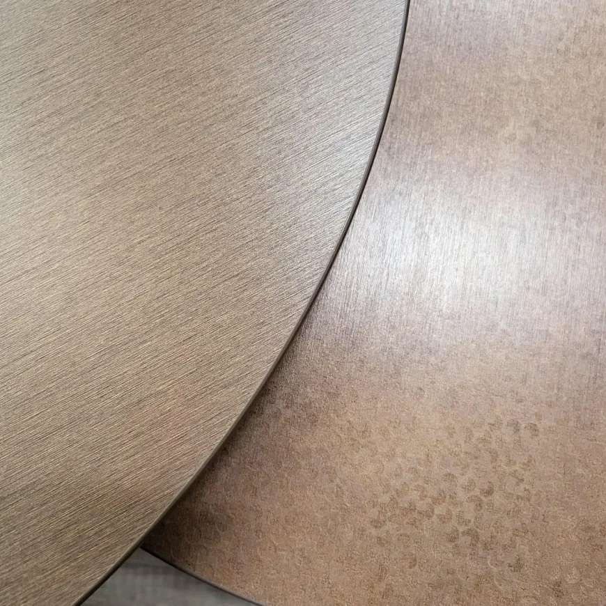 WoonMax Salontafel Harlow set van 2 - lamulux geborsteld gehamerd koper