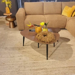 WoonMax Salontafel Vienna set van 2 L - lamulux geborsteld gehamerd koper