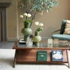WoonMax Salontafel 112x70x41 cm YUKI acacia hout donker bruin+glas