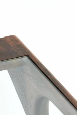 WoonMax Salontafel 112x70x41 cm YUKI acacia hout donker bruin+glas