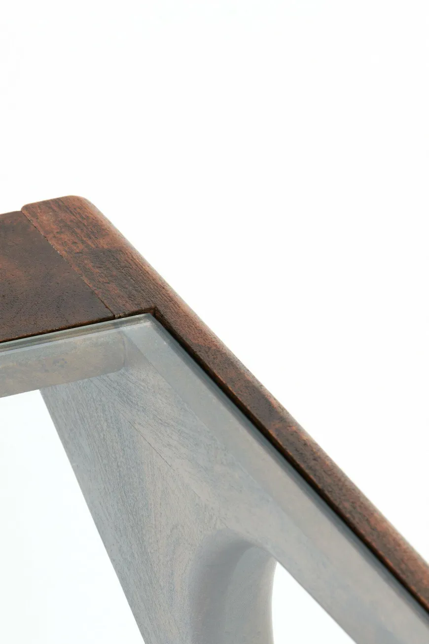 WoonMax Salontafel 112x70x41 cm YUKI acacia hout donker bruin+glas