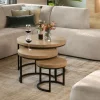 WoonMax Set van 3 salontafels Hugo met stalen onderstel