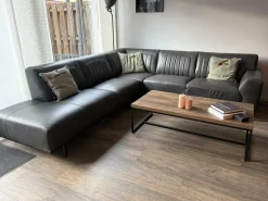 WoonMax Showroommodel Lederen Hoekbank Power B2 antraciet
