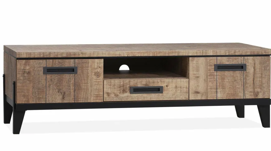 WoonMax Union tv kast groot 2 dr/1 la/1 open lamulux mango