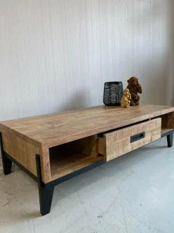 WoonMax Vigo Dark Mango salontafel lamulux met 1 lade