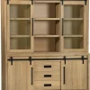 WoonMax Vitrinekast Cottage Natur 180 cm
