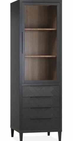 WoonMax Vitrinekast Gamma Old Piano - 1 glazen deur en 4 lades