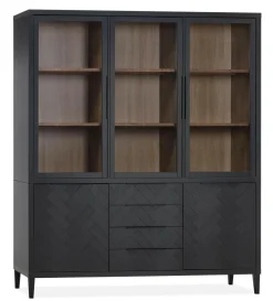 WoonMax Vitrinekast Gamma Old Piano - 3 glazen deuren