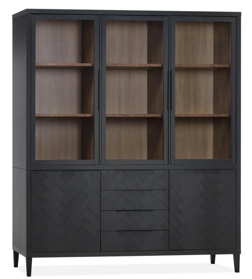 WoonMax Vitrinekast Gamma Old Piano - 3 glazen deuren