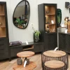 WoonMax Vitrinekast Gamma 1 deur glas en 1 deur - Showroommodel