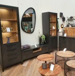 WoonMax Vitrinekast Gamma 1 deur glas en 1 deur - Showroommodel