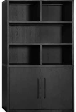 WoonMax Wandkast Broadway 2 deurs - Noir inclusief verlichting