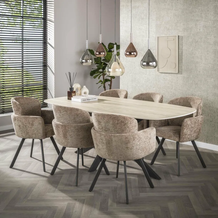 WoonStijl Armstoel Embrace draaibaar - Hoven champagne