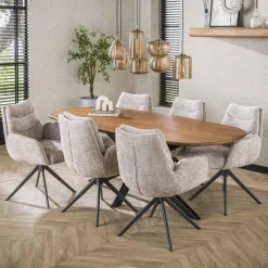 WoonStijl Armstoel lounge Rich zandkleur