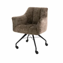 WoonStijl Armstoel Raster wieltjes Hoven Taupe