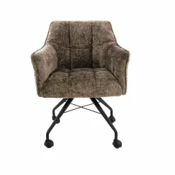 WoonStijl Armstoel Raster wieltjes Hoven Taupe