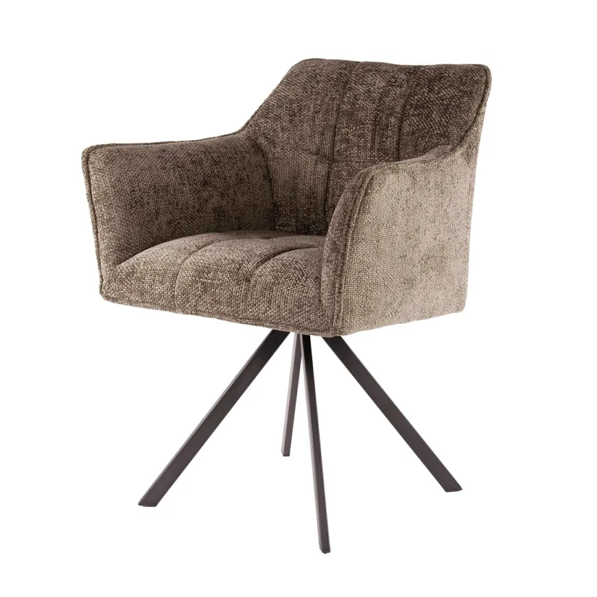 WoonStijl Armstoel raster draaibaar Rich Taupe