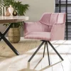 WoonStijl Armstoel raster draaibaar velvet roze