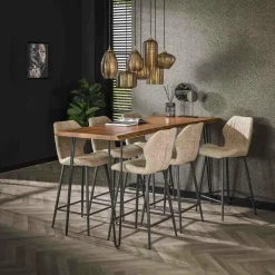 WoonStijl Barstoel boucle lendesteun zand
