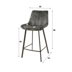 WoonStijl Barstoel brede zit velvet champagne