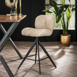 WoonStijl Barstoel Comfort draaibaar Boucle Zand