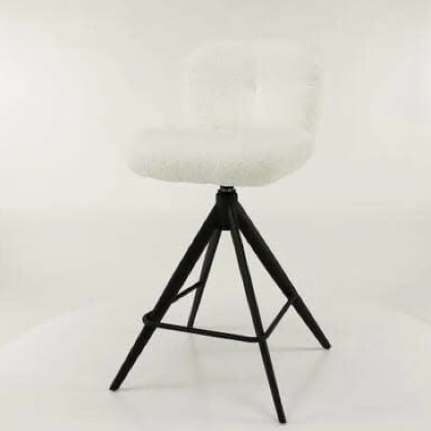 WoonStijl Barstoel Comfort draaibaar Boucle Wit