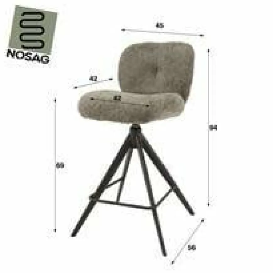 WoonStijl Barstoel Comfort draaibaar Boucle Wit