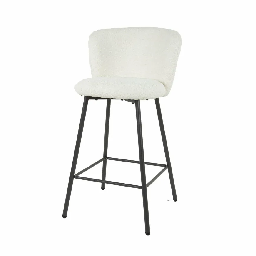 WoonStijl Barstoel Curve Boucle wit