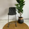 WoonStijl Barstoel grid sledepoot Wax PU zwart