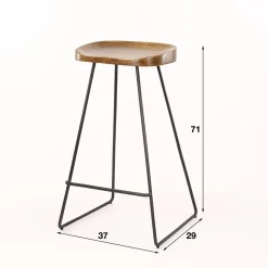 WoonStijl Barstoel houten zitting acacia