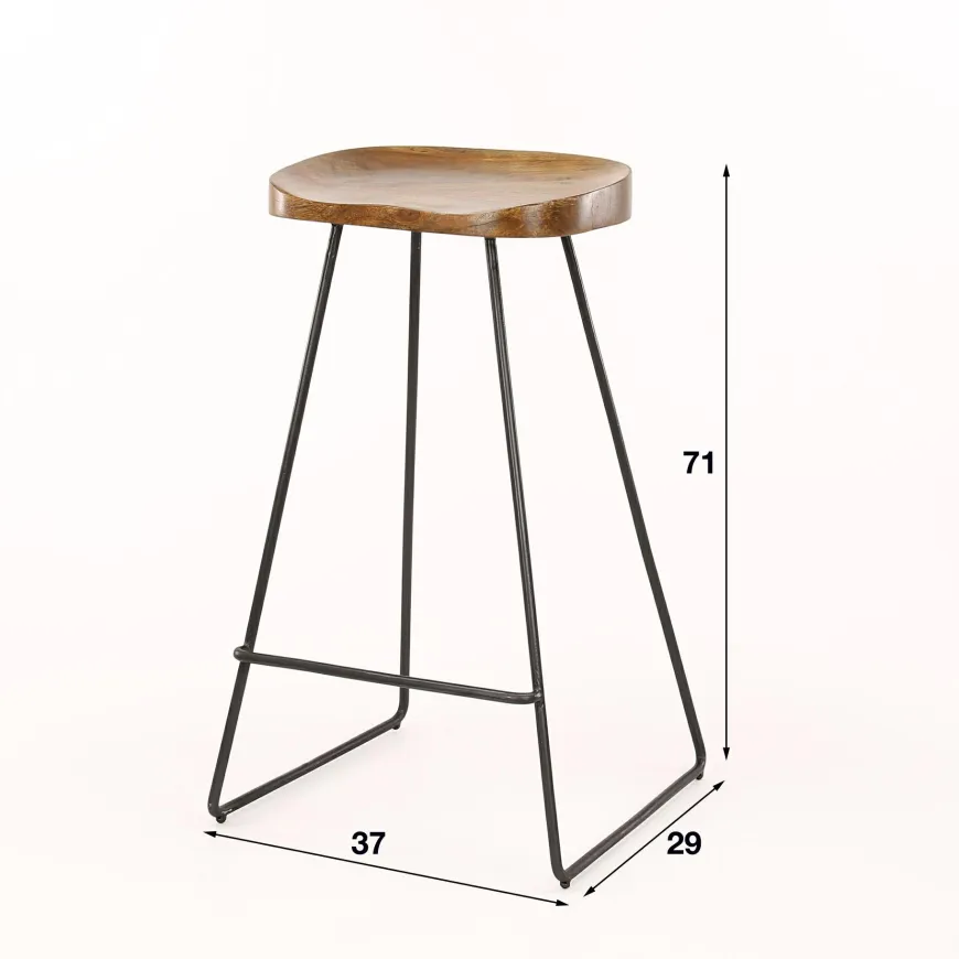 WoonStijl Barstoel houten zitting acacia