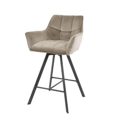 WoonStijl Barstoel Raster draaibaar Champagne velvet