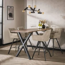 WoonStijl Barstoel Raster draaibaar zand boucle