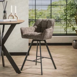 WoonStijl Barstoel raster draaibaar Rich Taupe