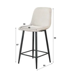 WoonStijl Barstoel Rib Rock zand